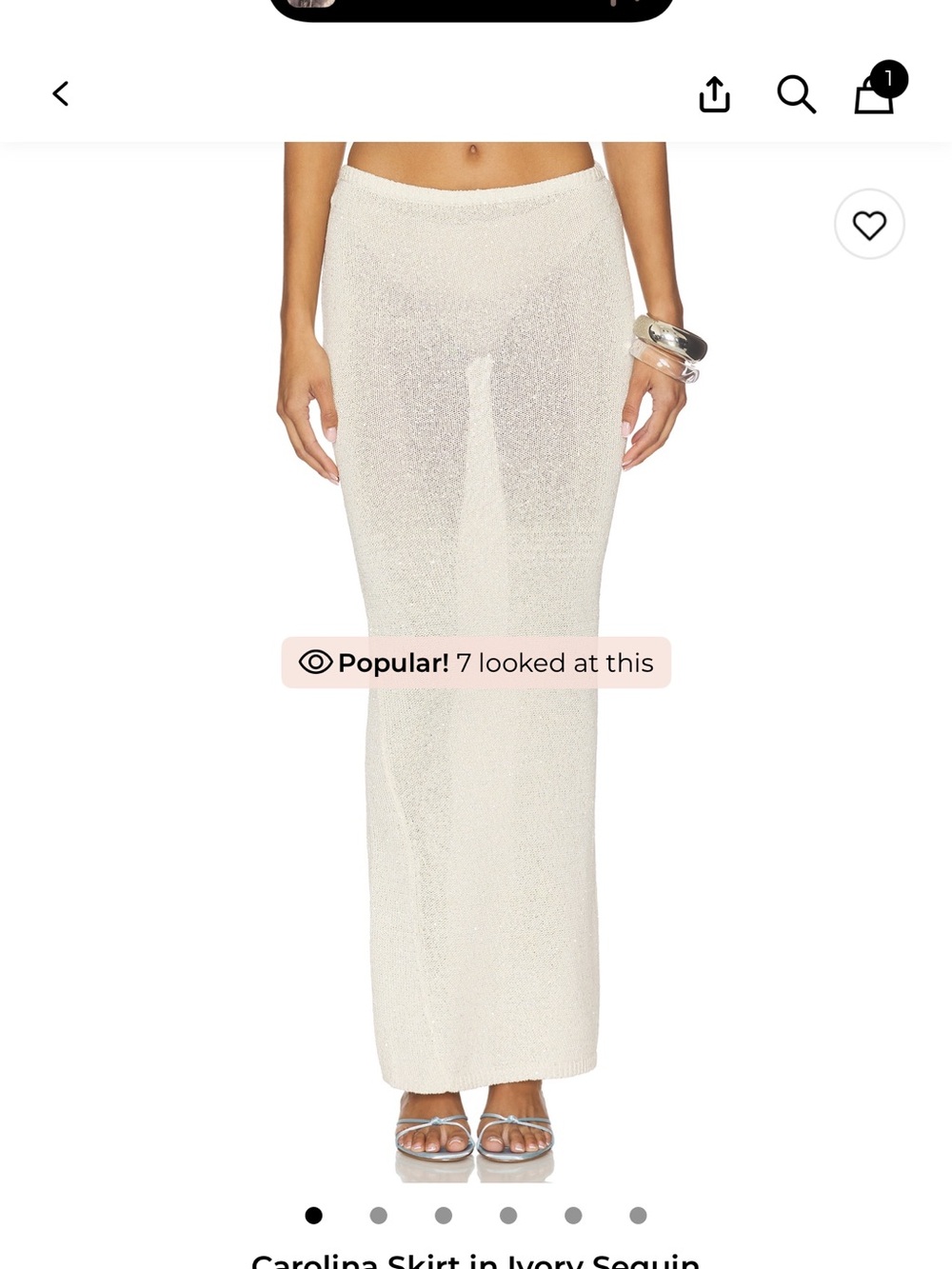 ASTA RESORT Ivory Sequin Maxi Skirt - Women's Elegant Beach-to-Evening Option